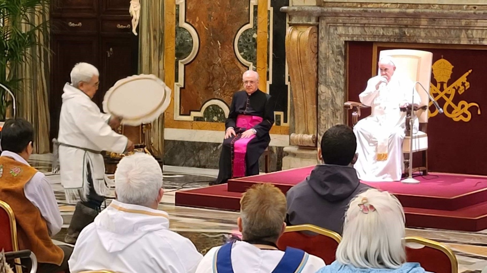 Around 190 people, including delegates, family and supporters, gathered to share spiritual practices and hear the Pope's words during the final address. (CTV News)